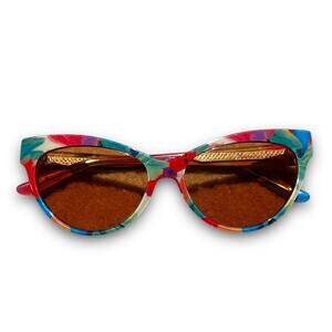Kelly Cateye Sunglasses Watercolor Butterfly Multicolored